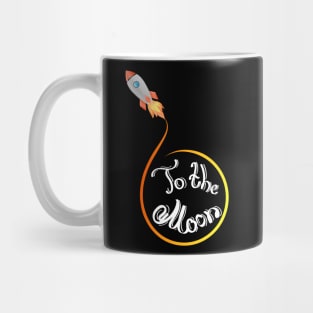 Rocket flying to the moon Mug